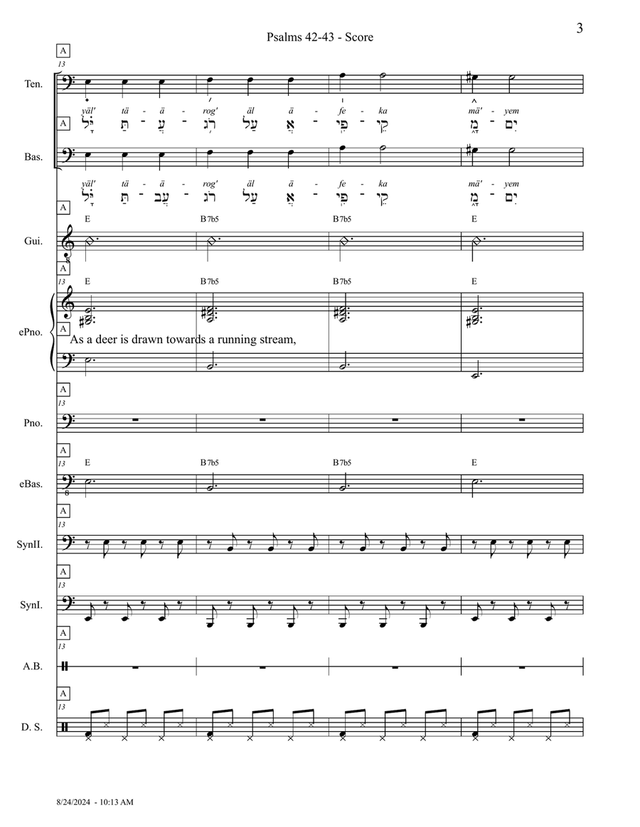 Psalm 42-43 - Score Only Psalm 42-43 - Score Only Small Ensemble scores gallery preview page 3