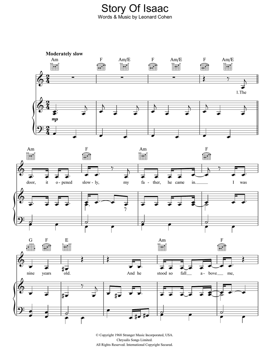 Story Of Isaac Story Of Isaac Piano, Vocal, Guitar scores gallery preview page 1