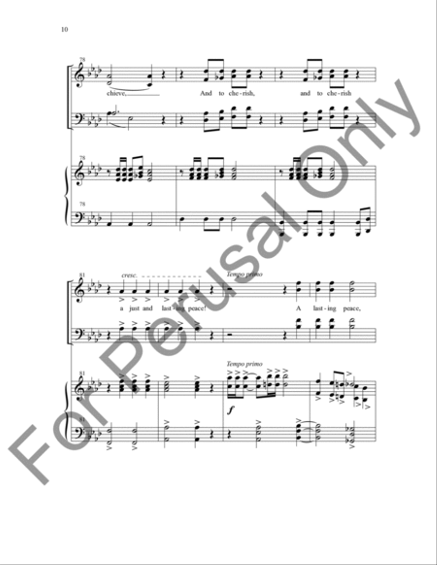 A Just And Lasting Peace (Choral Score) 4-Part scores gallery preview page 11