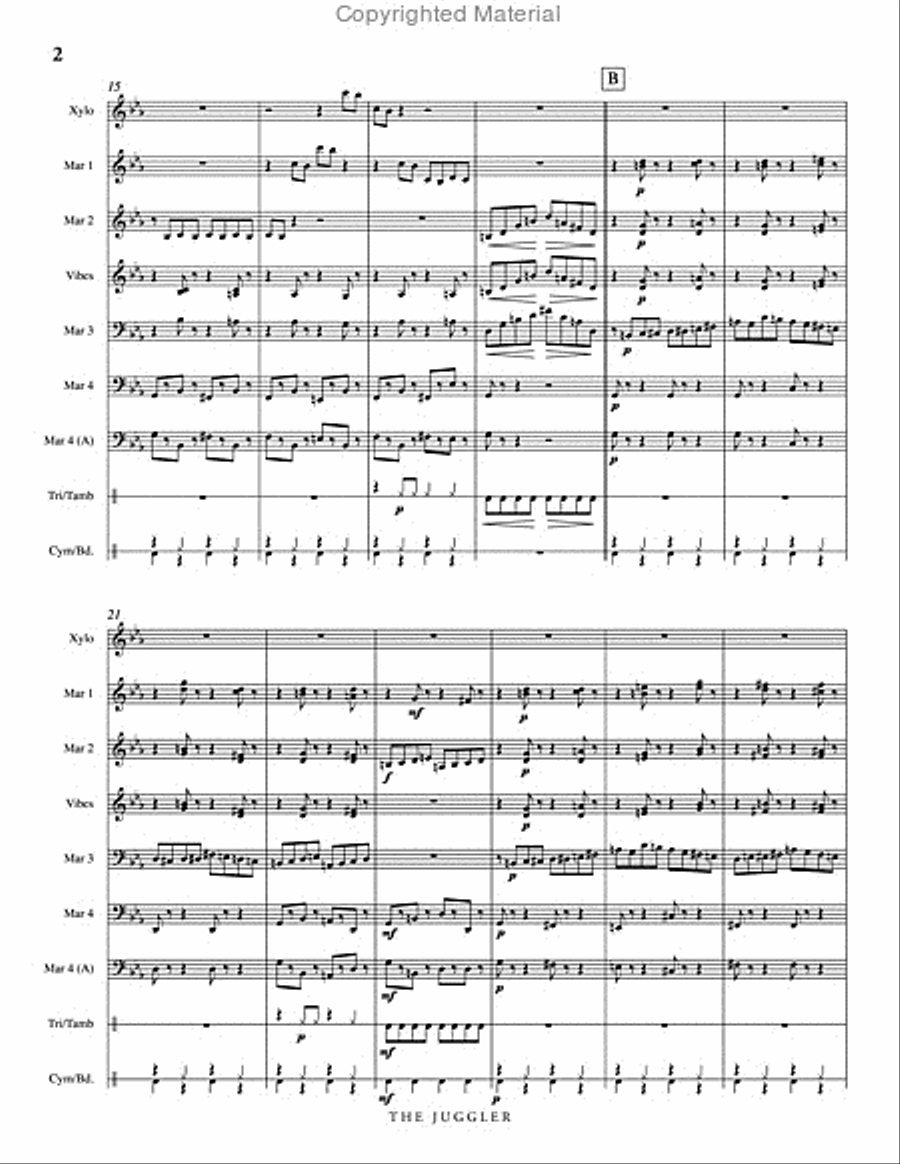 Juggler, The (score only) Percussion Ensemble scores gallery preview page 3