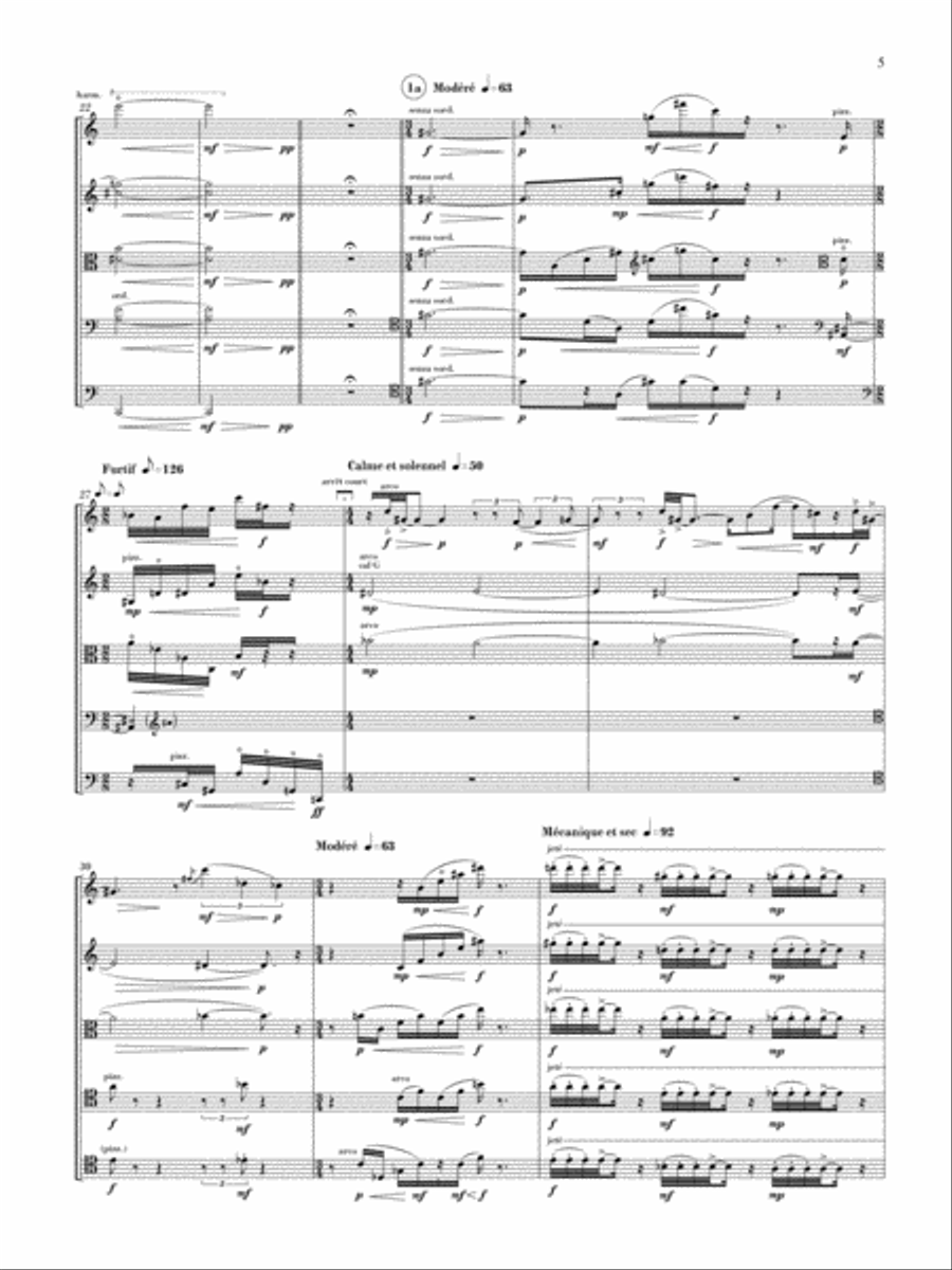 Paysage dépaysé (2 vlns, vla, 2 cello) Cello scores gallery preview page 5