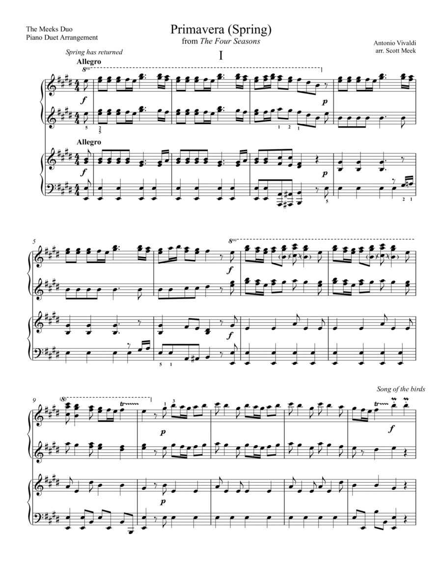 Vivaldi - Spring (1st movement) from The Four Seasons Score and Parts scores gallery preview page 1