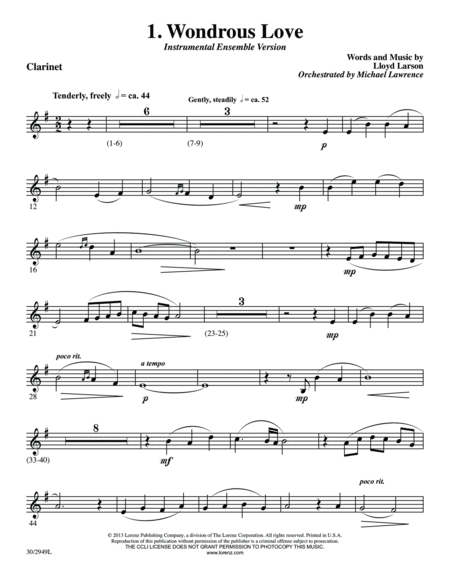 Wondrous Love - Instrumental Ensemble Printable Parts