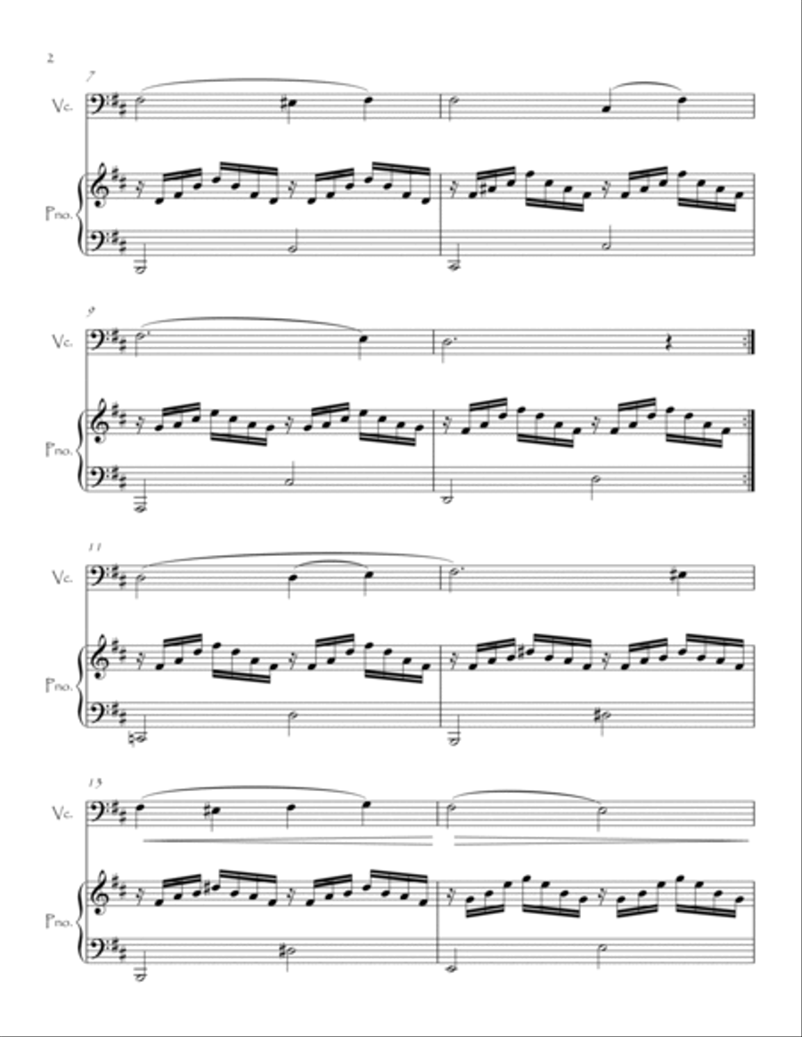 Romance Without Words for Cello and Piano Piano scores gallery preview page 3