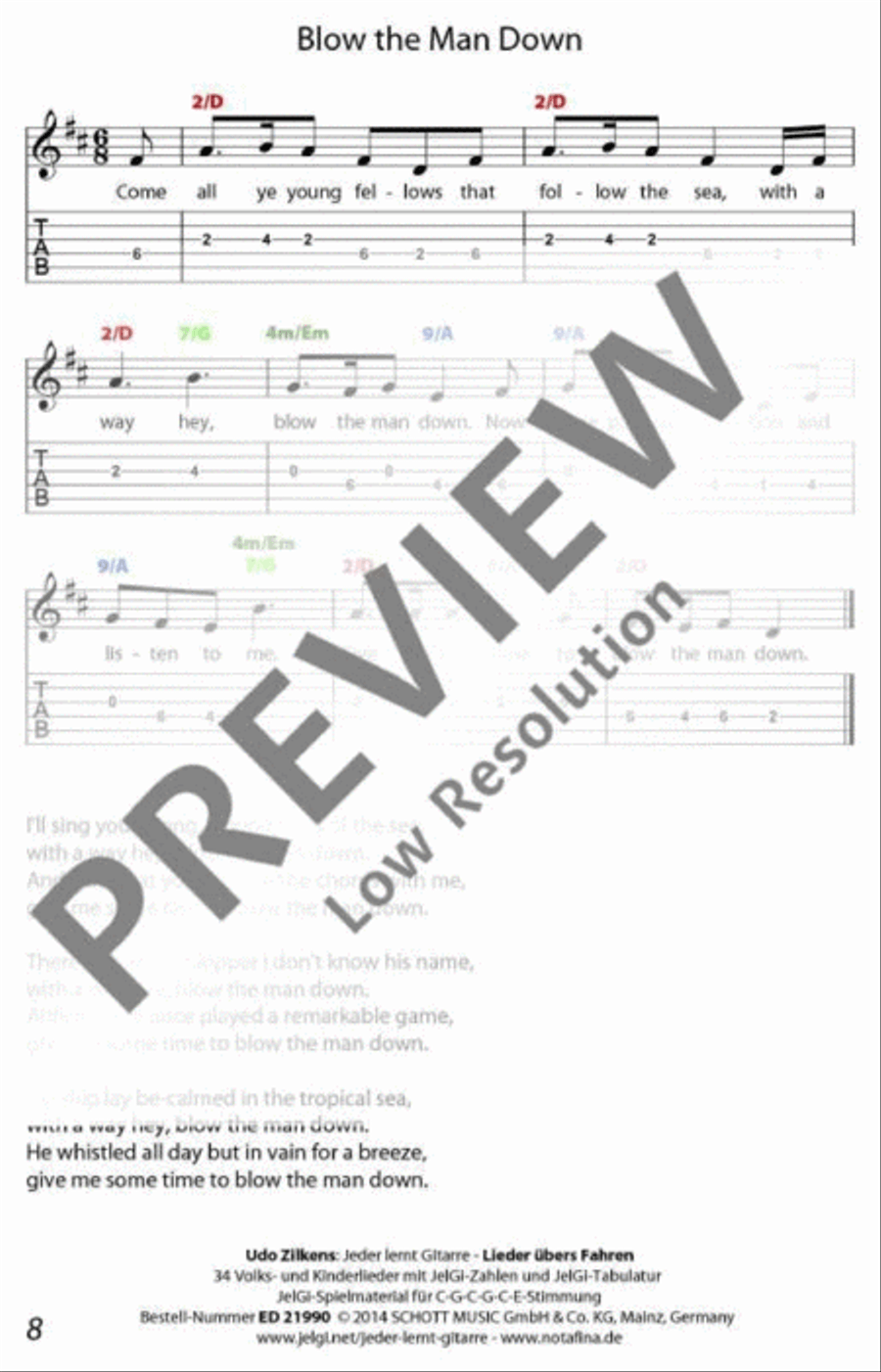 Jeder lernt Gitarre - Lieder übers Fahren Classical Guitar scores gallery preview page 9