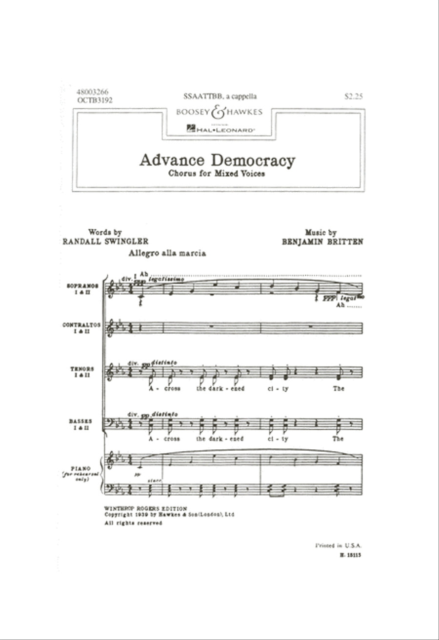 Advance Democracy SSAATTBB scores gallery preview page 1
