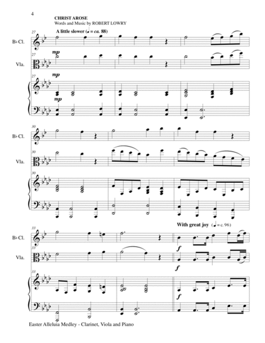 EASTER ALLELUIA MEDLEY (Trio – Bb Clarinet, Viola/Piano) Score and Parts image number null