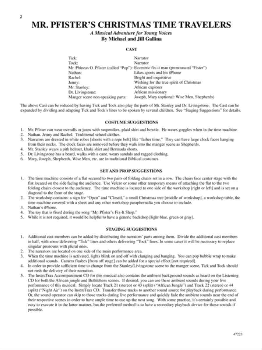 Mr. Pfister's Christmas Time Travelers Choir scores gallery preview page 3