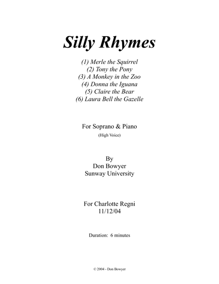 Silly Rhymes (High Voice) image number null