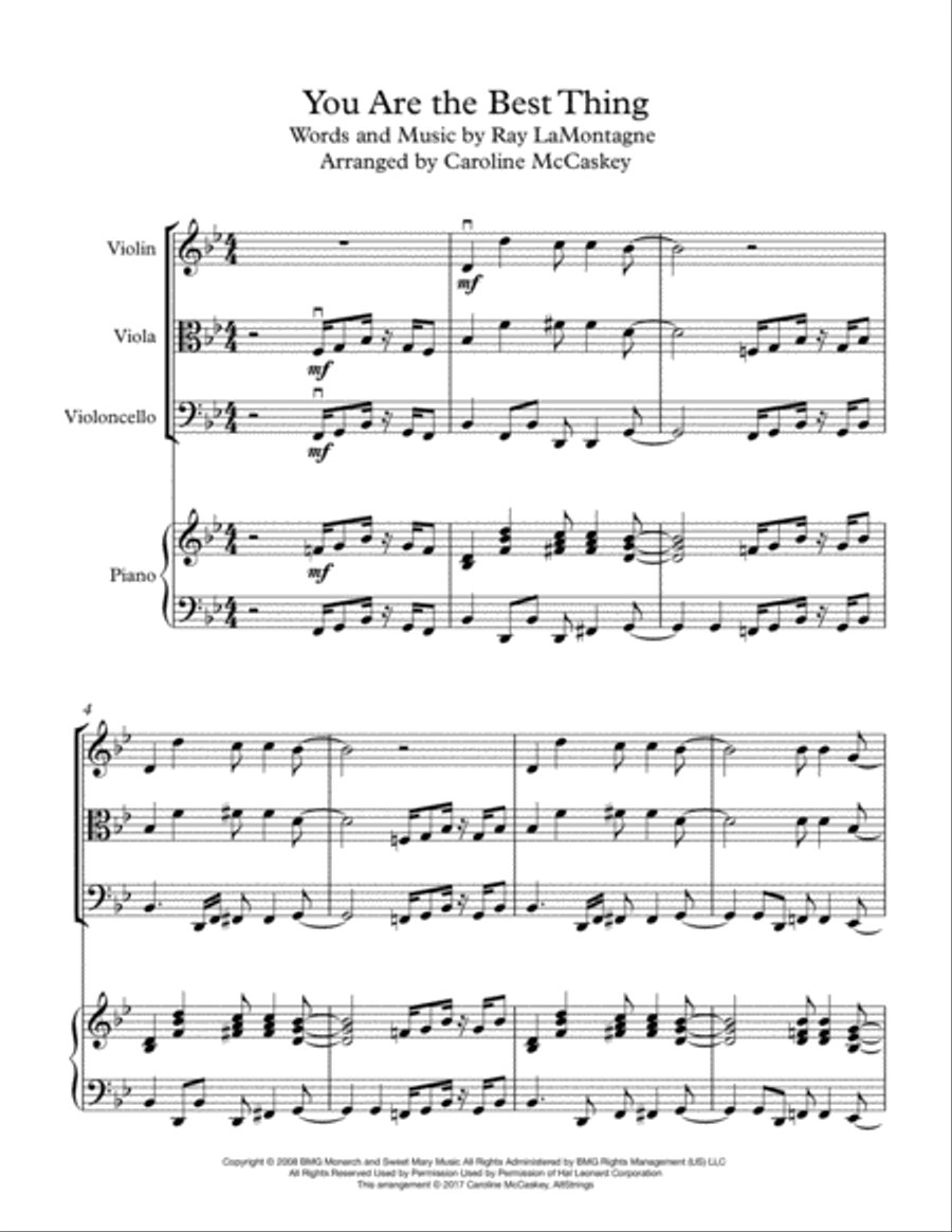 You Are The Best Thing Piano Quartet scores gallery preview page 2