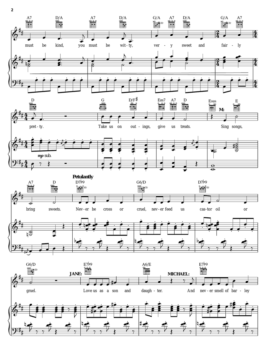 The Perfect Nanny Piano, Vocal, Guitar scores gallery preview page 2