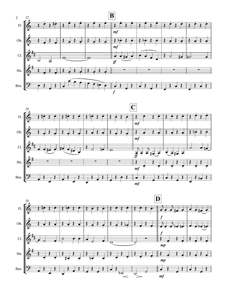 Mele Kalikimaka Woodwind Quintet scores gallery preview page 3