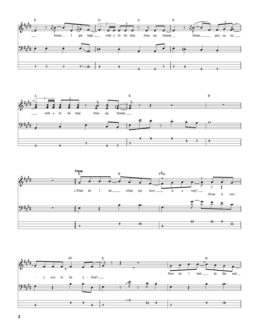 With A Little Help From My Friends Acoustic Guitar scores gallery preview page 2