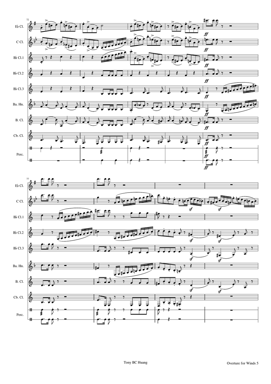 Mendelssohn: Overture for Winds Op.24 for Clarinet Choir Clarinet Choir scores gallery preview page 5