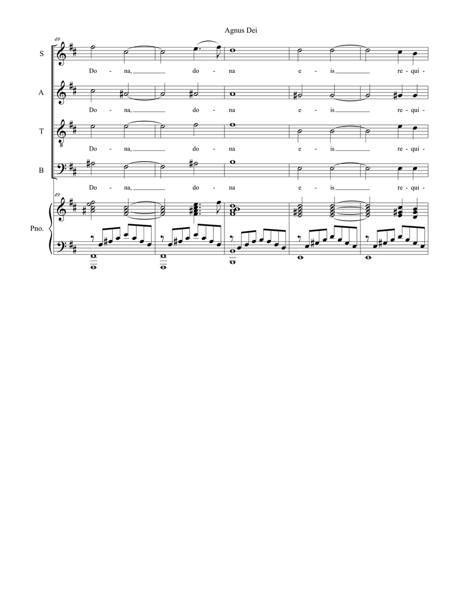 Agnus Dei (from "Requiem Mass" - Piano/Vocal Score) image number null