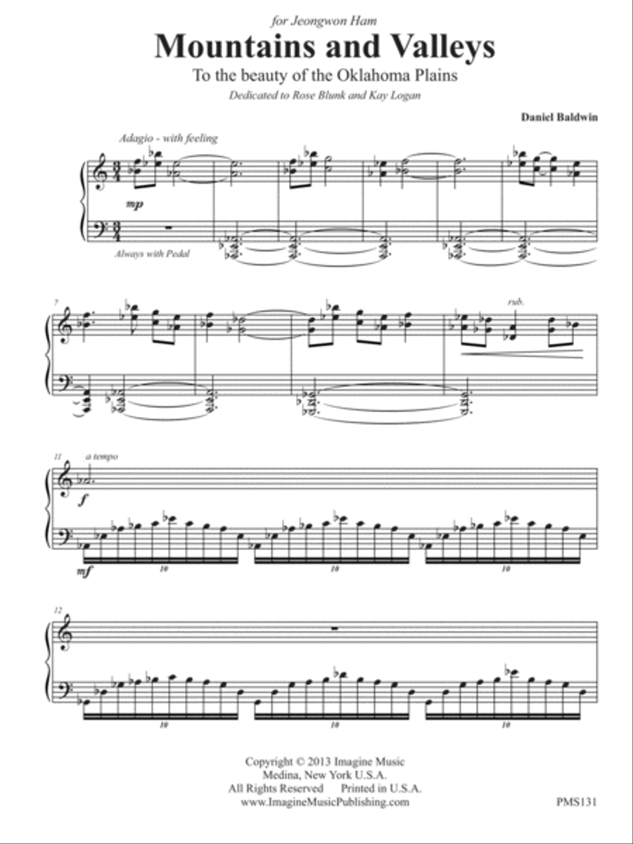 Mountains and Valleys Piano Solo scores gallery preview page 1