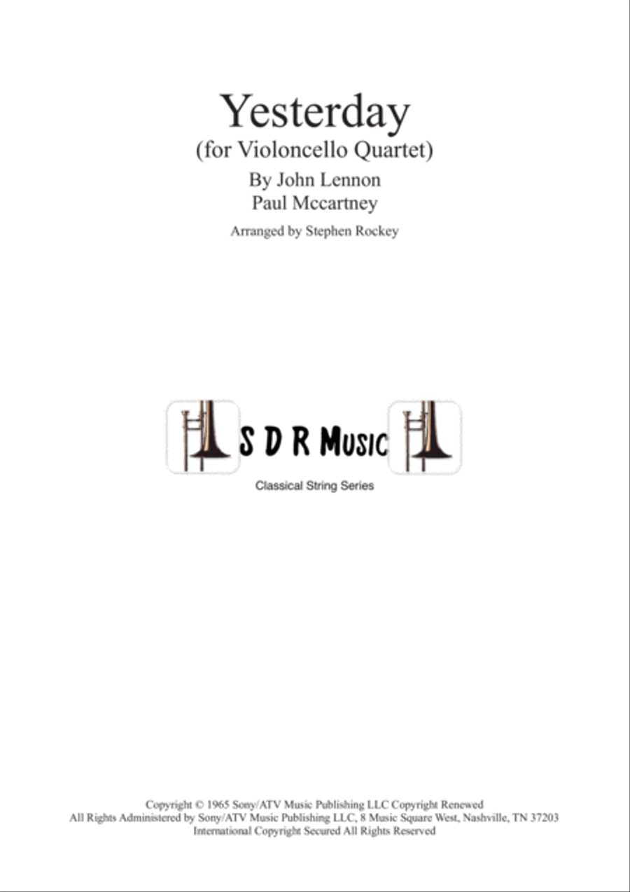 Yesterday Yesterday String Quintet scores gallery preview page 1