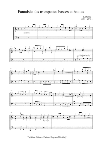 FANTASIE des trompettes basses et hautes - T. Babou - For Organ image number null
