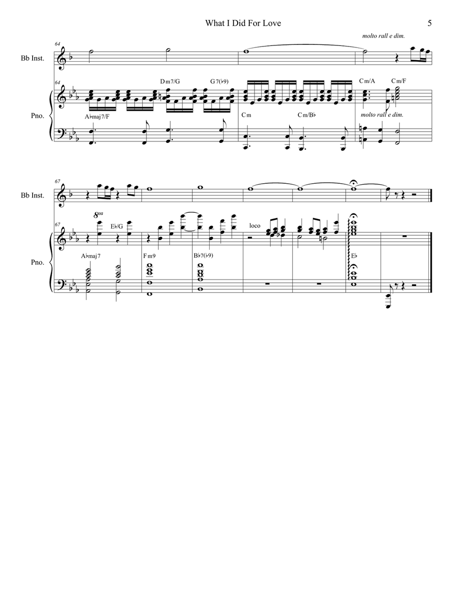 What I Did For Love What I Did For Love Clarinet scores gallery preview page 5