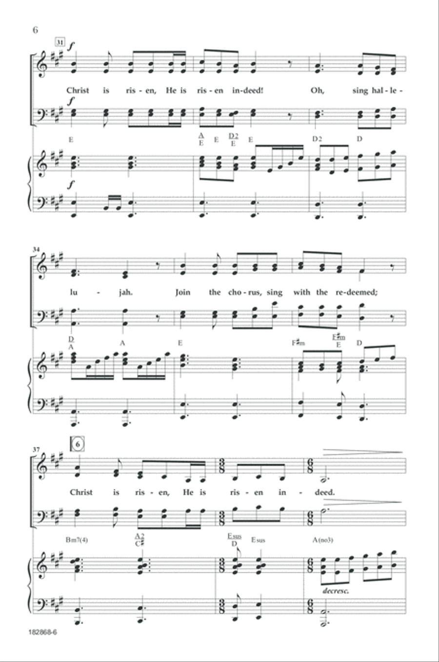 Christ Is Risen (He Is Risen Indeed) 4-Part scores gallery preview page 5