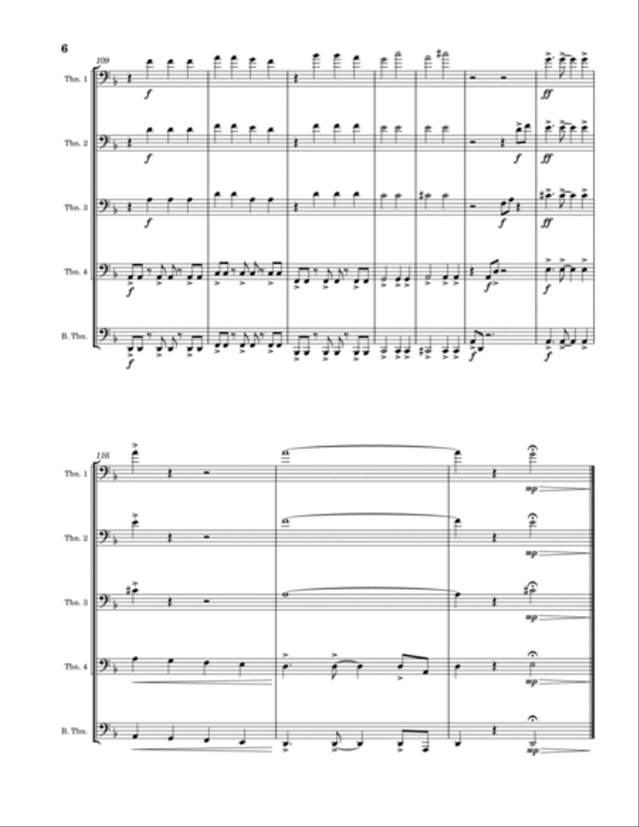 Gravity Falls (main Theme) Brass Ensemble scores gallery preview page 6