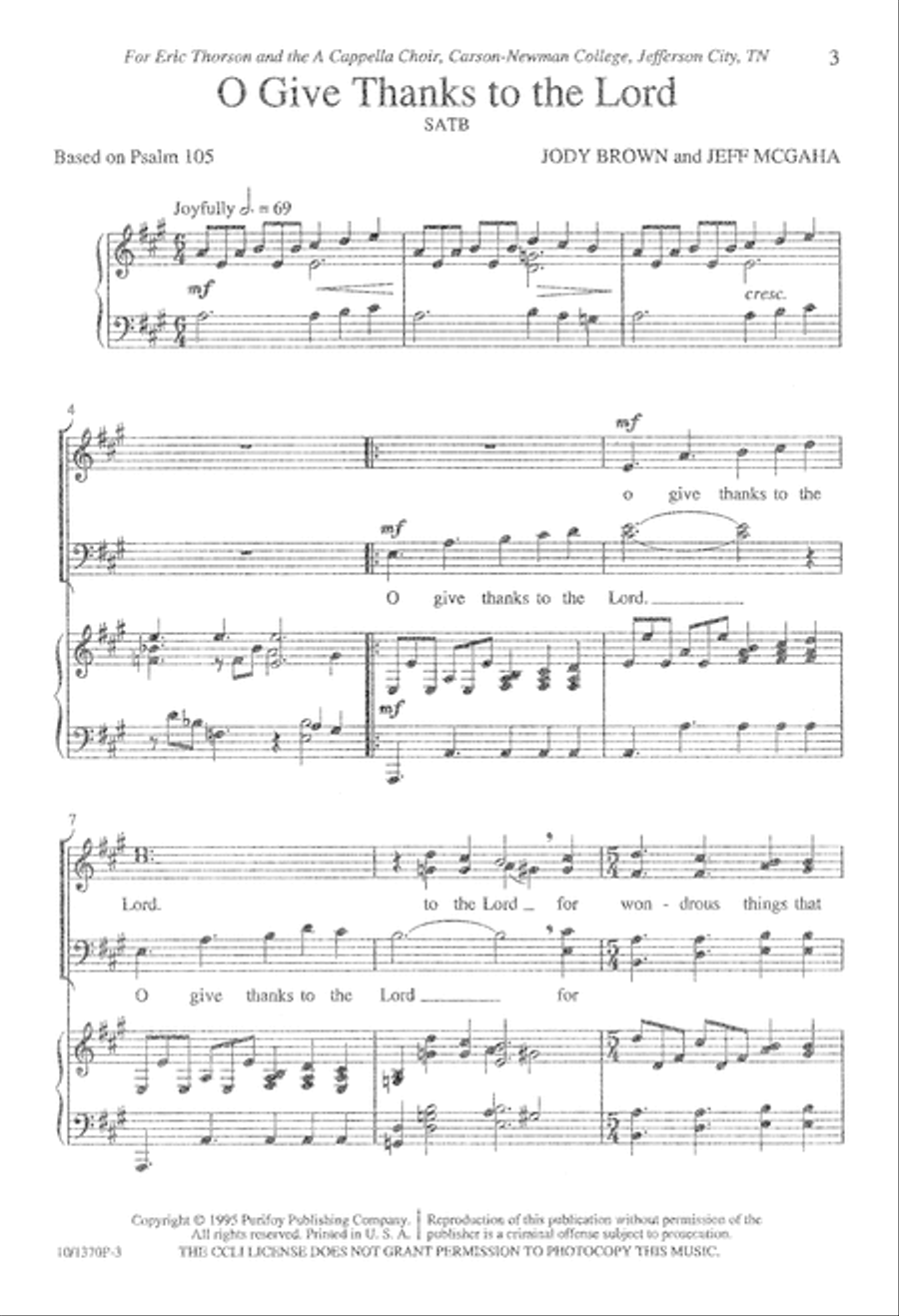 O Give Thanks to the Lord! 4-Part scores gallery preview page 4