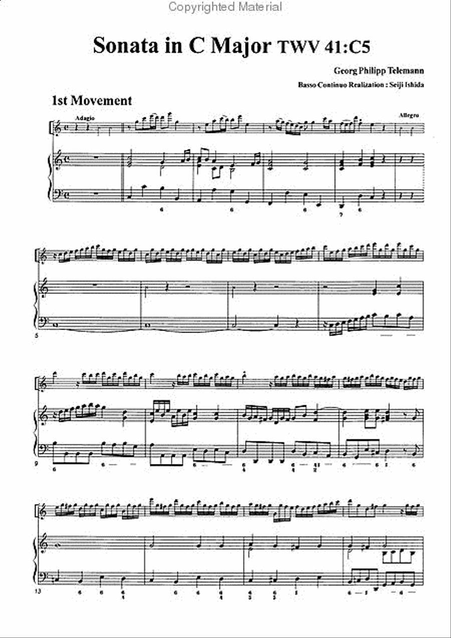 Sonata in C Major, TWV41:C5 Alto Recorder scores gallery preview page 3