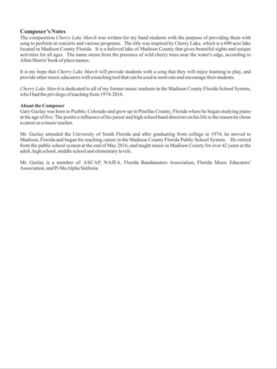 Cherry Lake March Concert Band scores gallery preview page 2