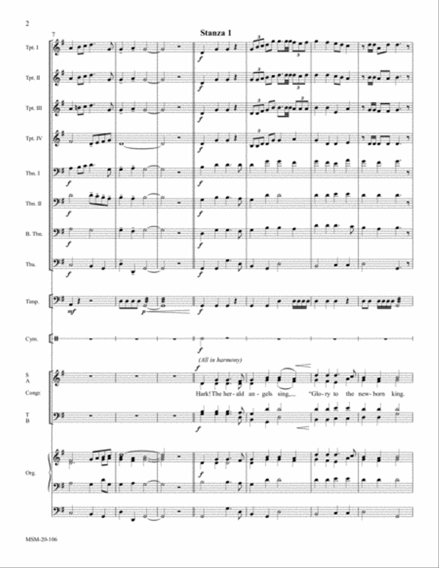 Hark! The Herald Angels Sing 4-Part scores gallery preview page 2
