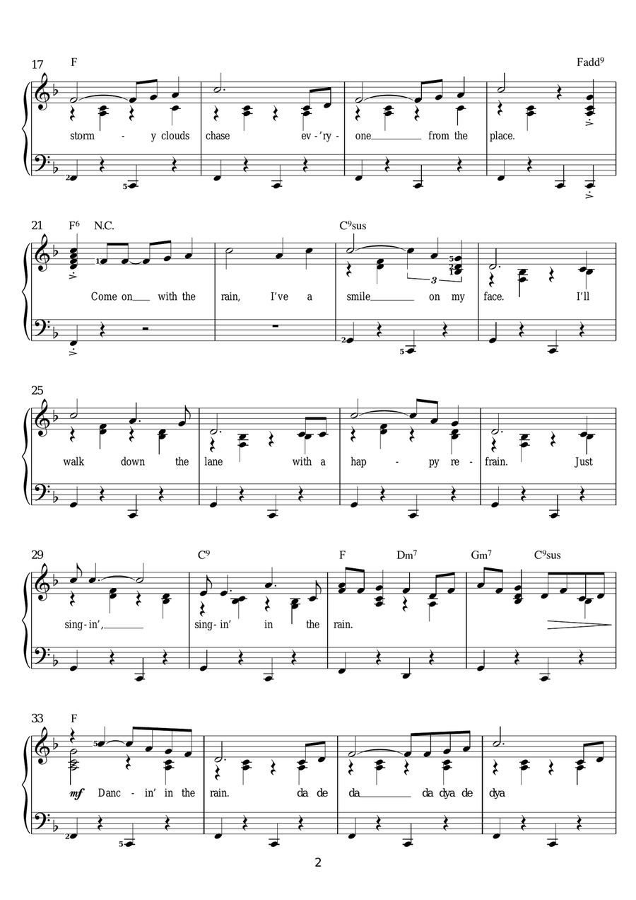 Singin' In The Rain Singin' In The Rain Voice scores gallery preview page 2