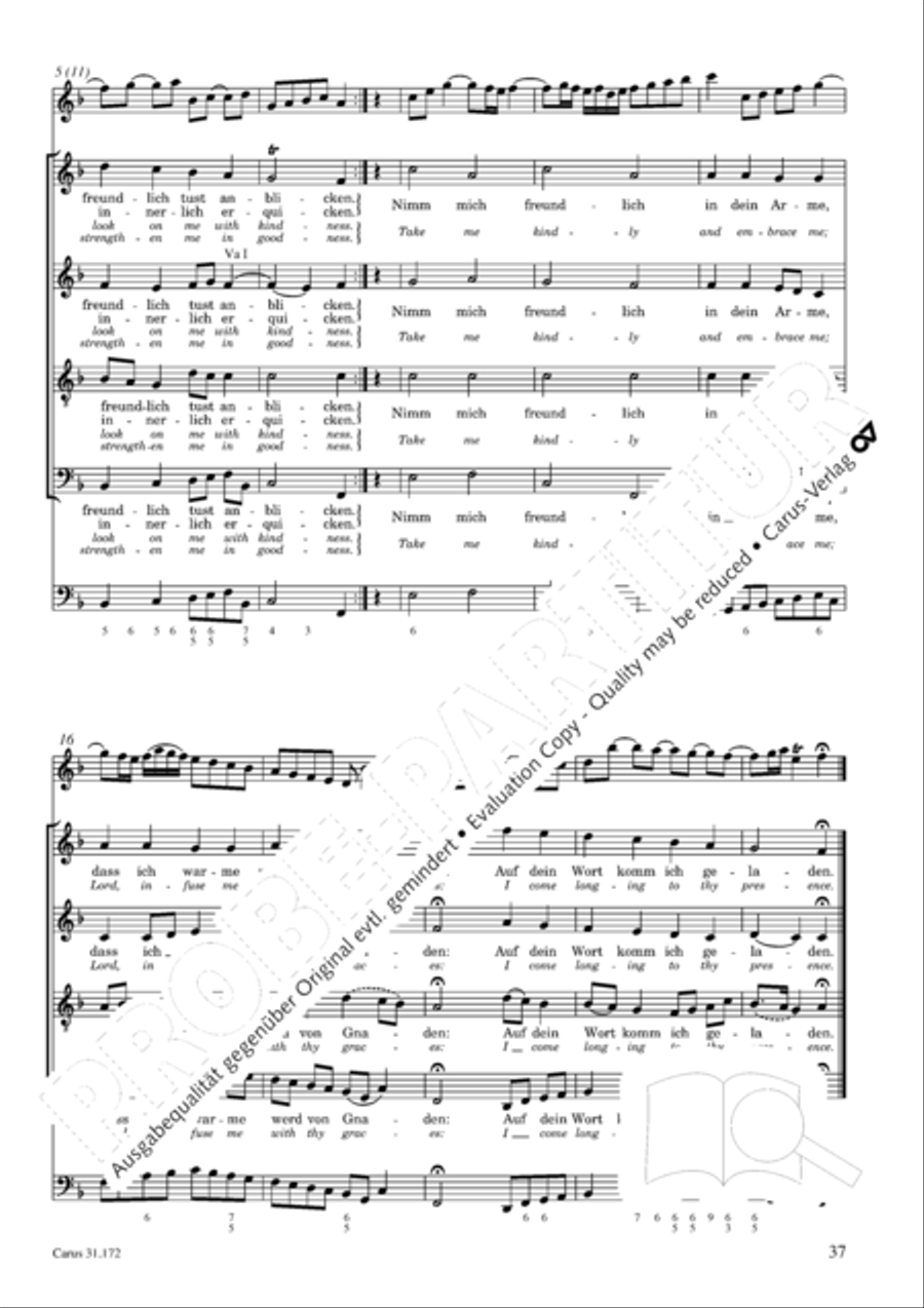 Sound forth, now with singing (Erschallet, ihr Lieder) 4-Part scores gallery preview page 36