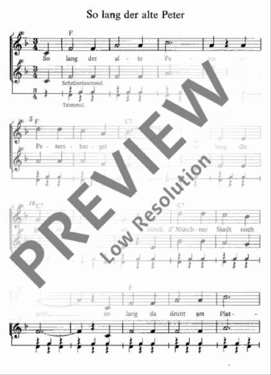 So lang der alte Peter Soprano Recorder scores gallery preview page 2