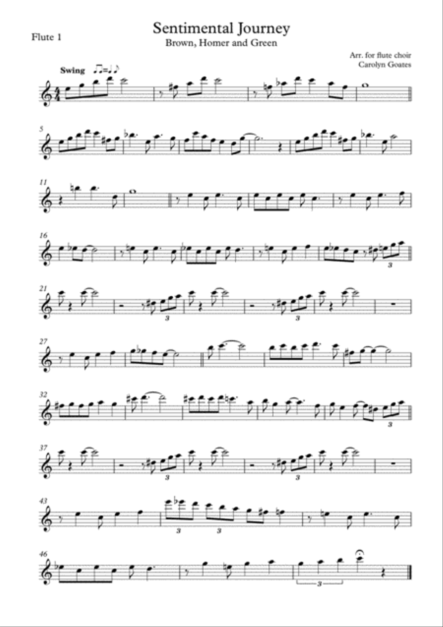 Sentimental Journey Flute Choir scores gallery preview page 4