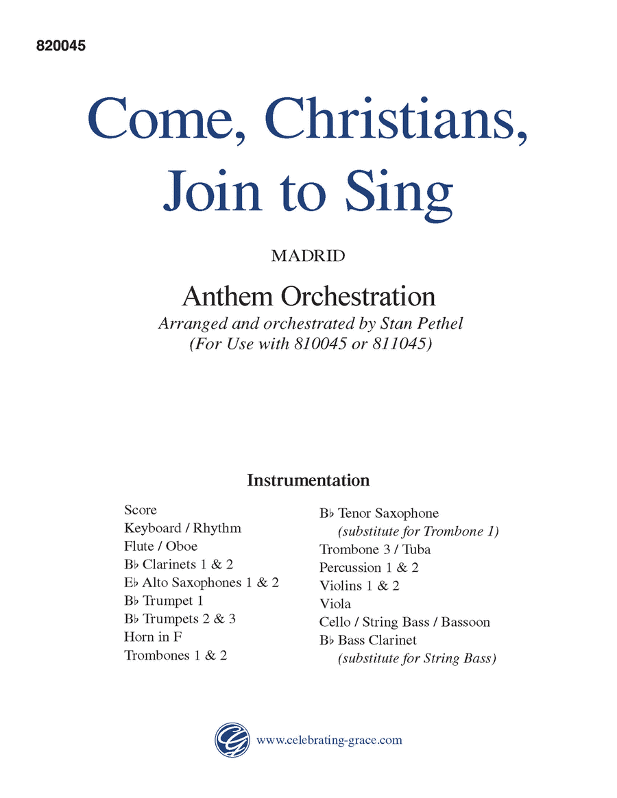 Come, Christians, Join to Sing (Orchestration) image number null