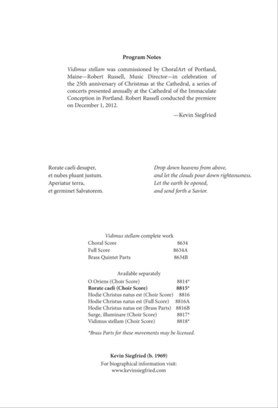 Rorate caeli from Vidimus stellam Divisi scores gallery preview page 2