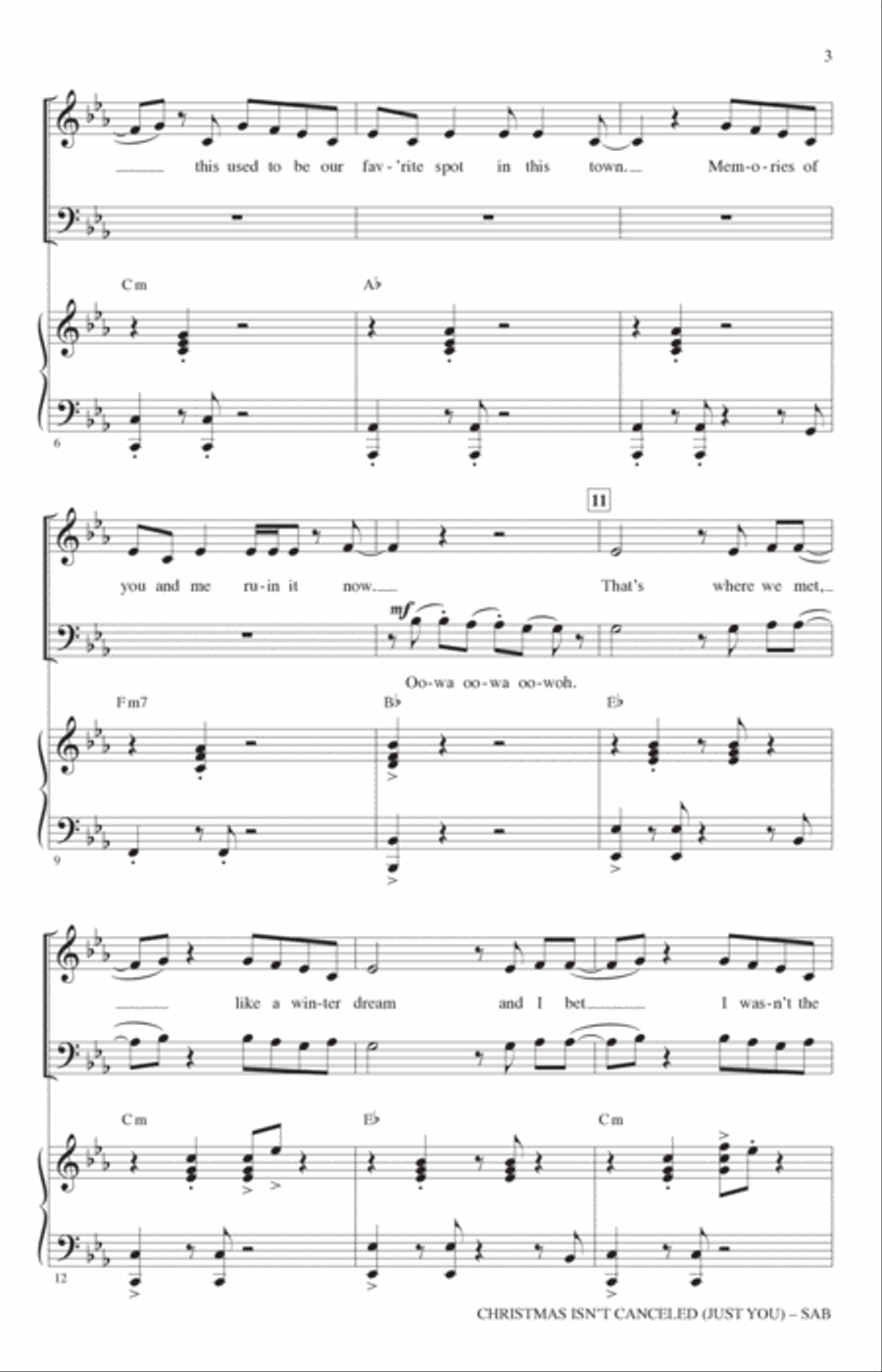 Christmas Isn't Canceled (Just You) (arr. Mark Brymer) 3-Part scores gallery preview page 2