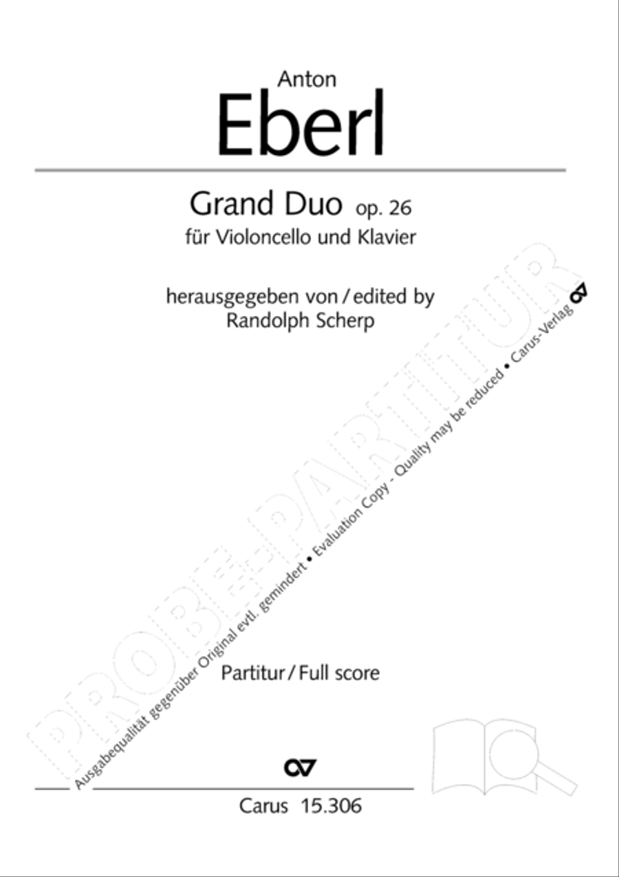 Grand Duo fur Violoncello und Klavier String Duet scores gallery preview page 2
