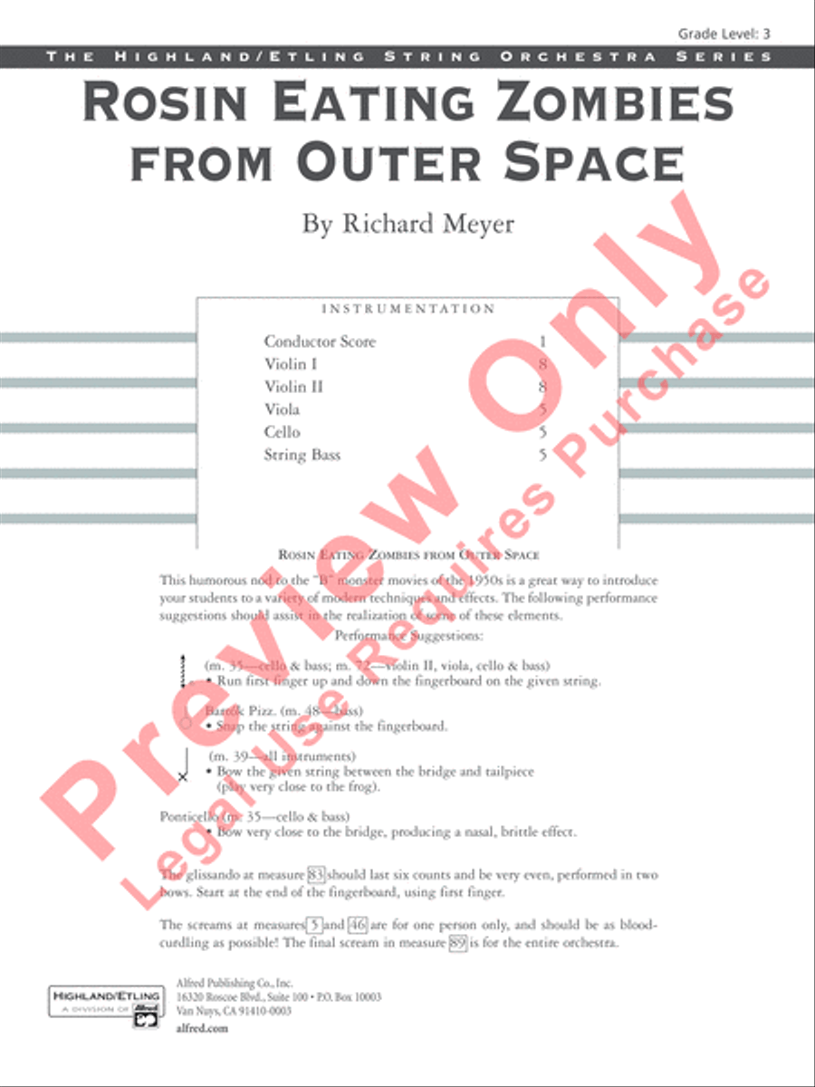 Rosin Eating Zombies from Outer Space String Orchestra scores gallery preview page 2