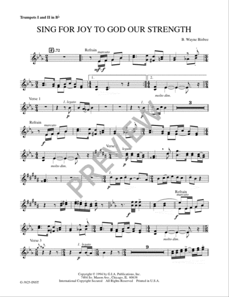 Sing for Joy to God Our Strength - Instrument edition Trombone scores gallery preview page 2
