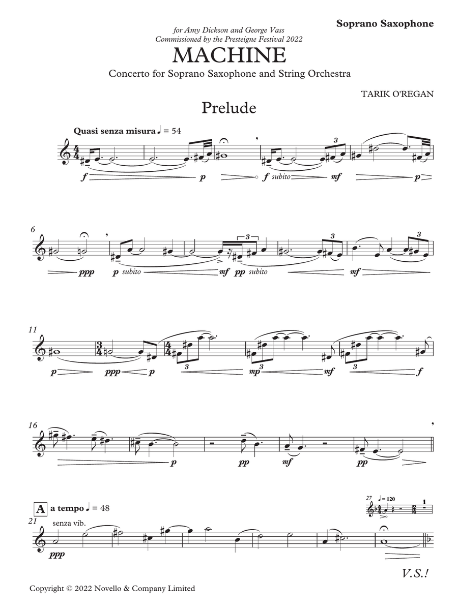 Machine (Solo Part) Soprano Saxophone scores gallery preview page 1
