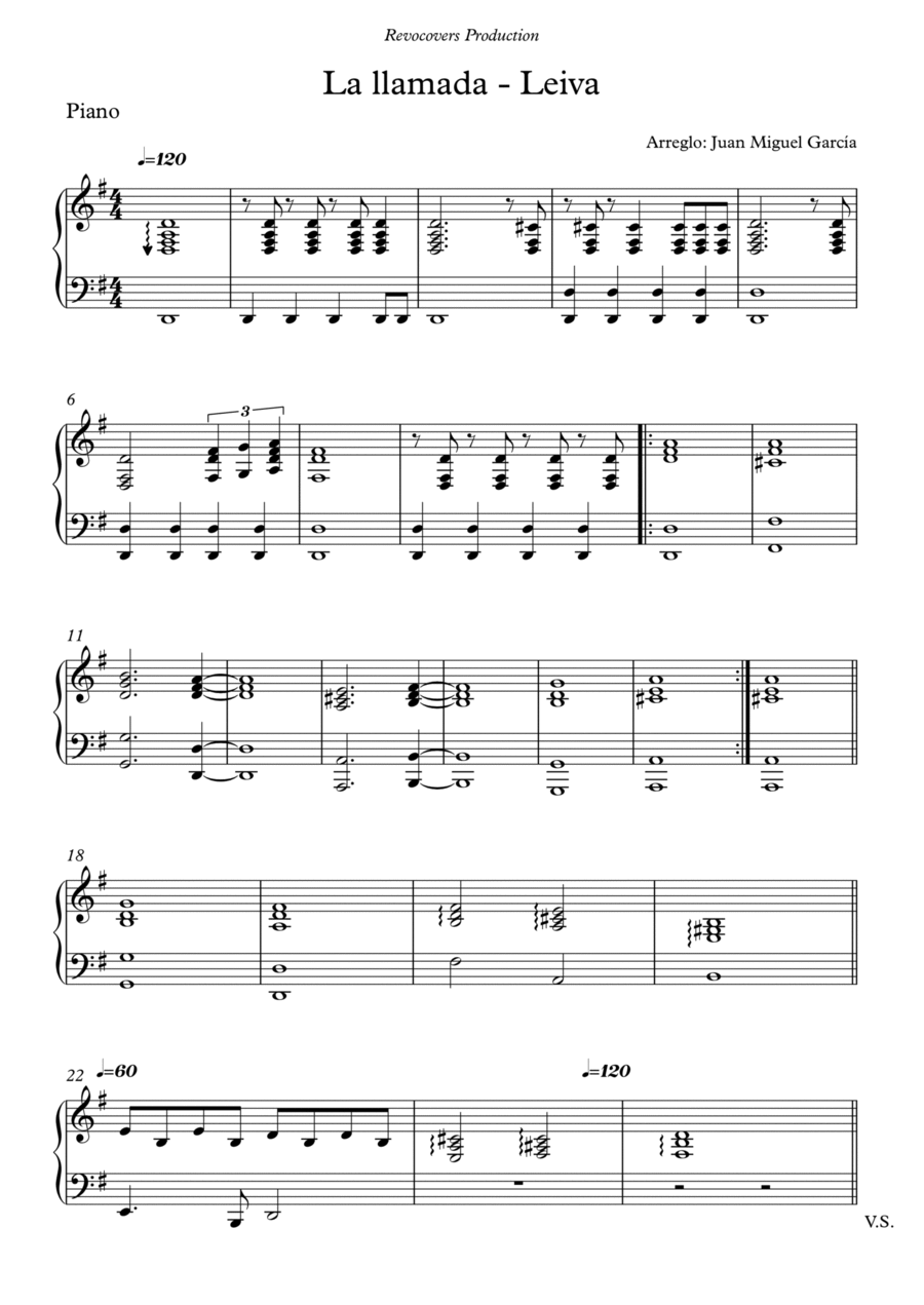 La Llamada Piano Solo scores gallery preview page 1