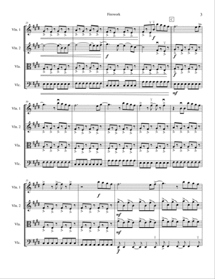 Firework String Quartet scores gallery preview page 3