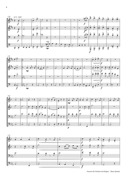 Süßer die Glocken nie klingen - German Christmas Song - Brass Quartet image number null