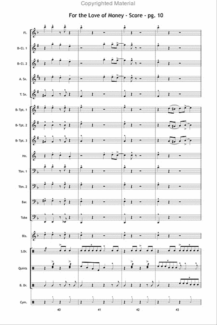 For the Love of Money Marching Band scores gallery preview page 11