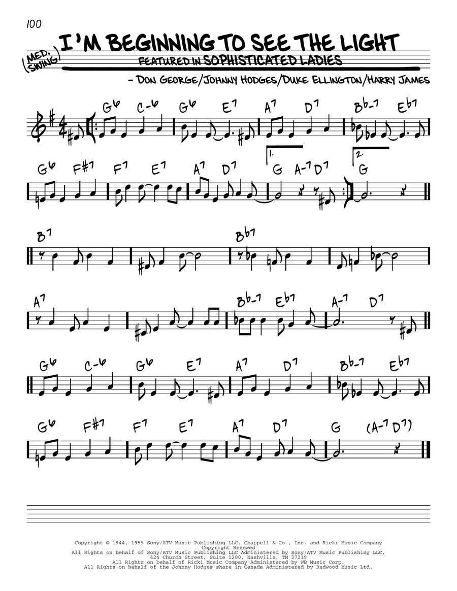 I'm Beginning To See The Light Piano scores gallery preview page 1