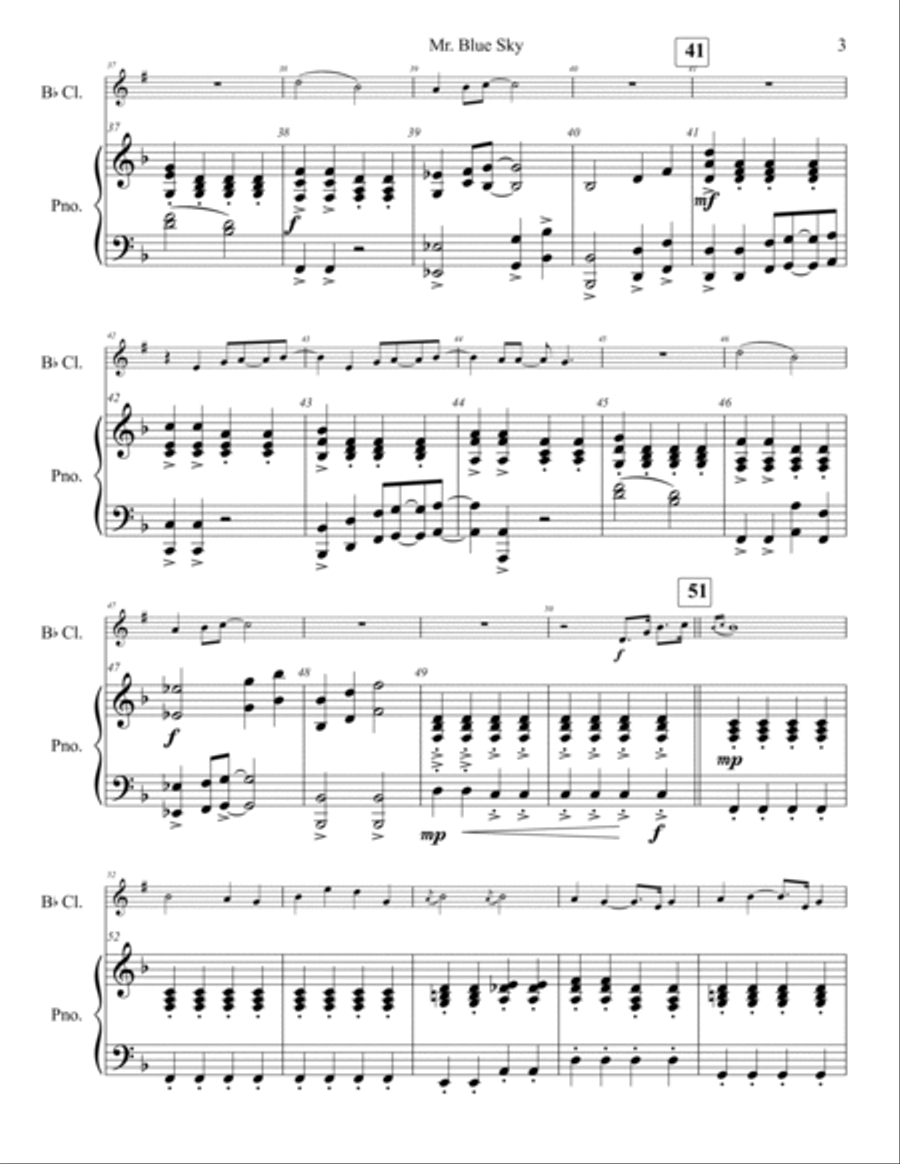 Mr. Blue Sky B-Flat Clarinet scores gallery preview page 4