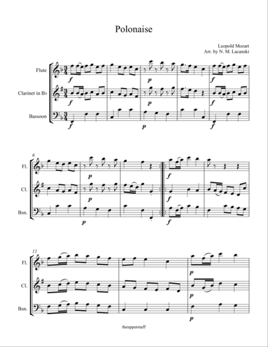 Polonaise Woodwind Trio scores gallery preview page 1