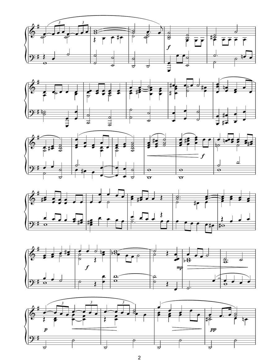 O For The Wings Of A Dove Piano Solo scores gallery preview page 2