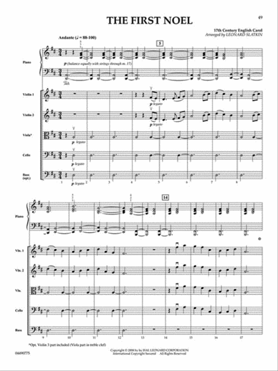 Holidays for Piano and Strings String Orchestra scores gallery preview page 9