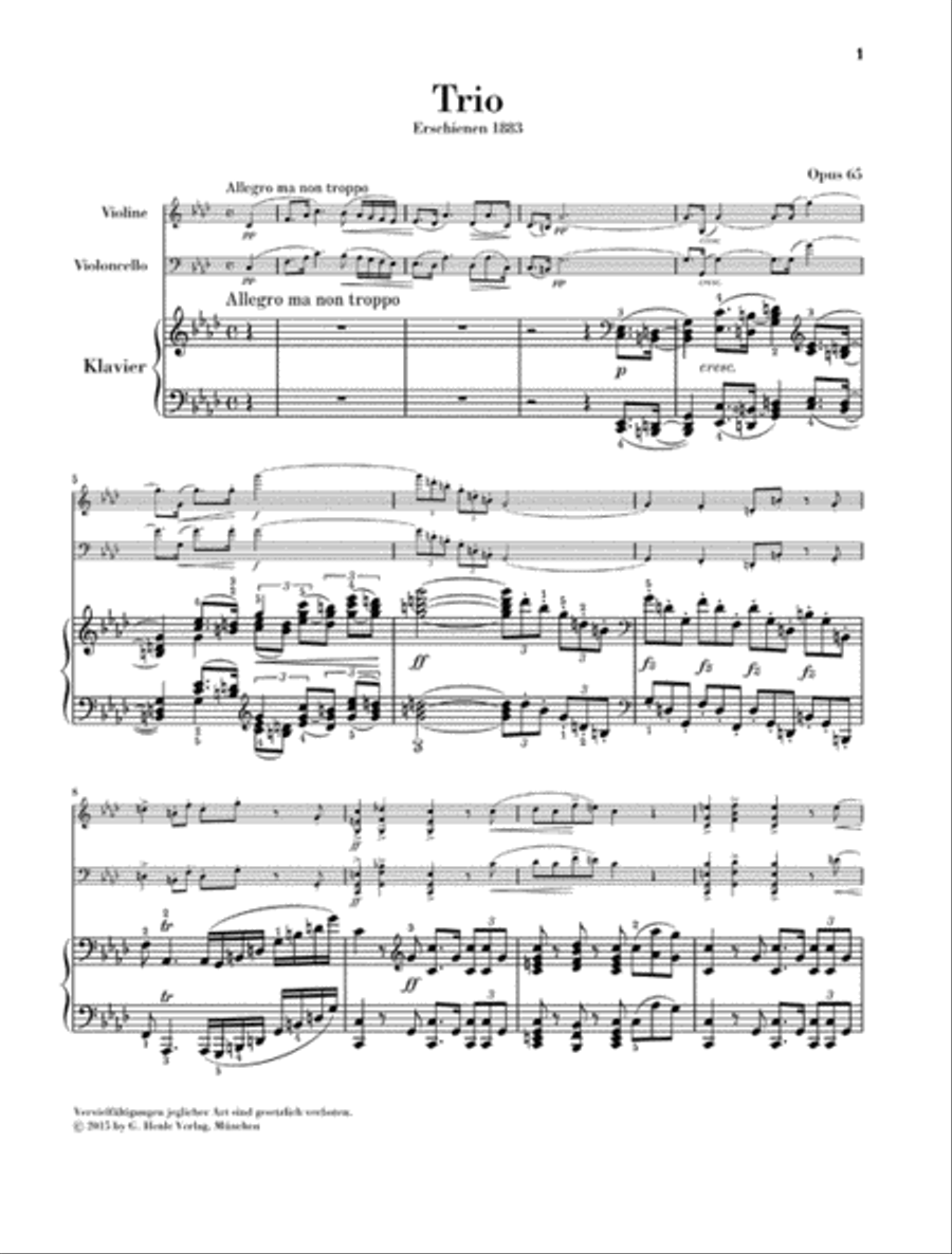 Piano Trio No. 3 in F minor, Op. 65 Piano Trio scores gallery preview page 2